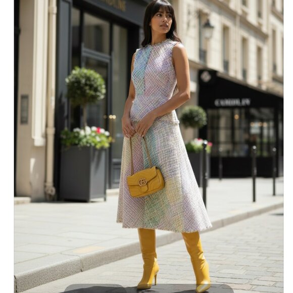 Escada Dresses & Skirts - ESCADA TWEED MIDI DRESS SIZE 32D, XS/S US NEW